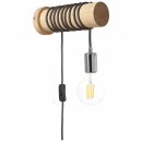 Brilliant Wandleuchte Frihet Schwarz Holz max. 12,5W E27 ohne Leuchtmittel höhenverstellbar mit Schalter