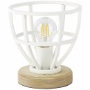Brilliant Tischleuchte Matrix Weiß Holz max. 40W E27 ohne Leuchtmittel mit Schalter