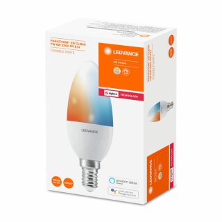 Ledvance Smart+ LED Parathom Kerze 6W = 40W E14 matt 470lm Tunable White 2700-6500K Alexa & Google ZigBee