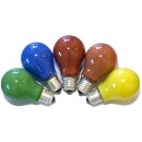 100 Bunte Glühbirnen 15W 15 Watt E27 Glühbirne Glühlampe blau rot gelb orange grün