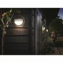 Philips LED Außenwandleuchte MyGarden Yarrow Schwarz Ø21,4cm IP44 6W 600lm warmweiß 2700K