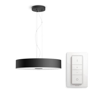 Philips LED Pendelleuchte Hue White Ambiance Schwarz 39W 3000lm 2200K-6500K Dimmbar App Amazon Alexa mit Dimmschalter