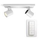 Philips LED Deckenstrahler Hue White Ambiance Weiß 2 x 5,5W GU10 700lm 2200-6500K Dimmbar App Amazon Alexa mit Dimmschalter
