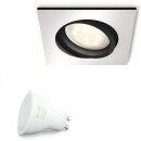 Philips LED Einbauleuchte Hue White Ambiance Aluminium 5W GU10 250lm 2200-6500K Dimmbar App Amazon Alexa & Google Home