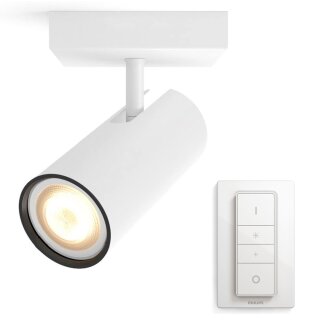 Philips LED Strahler Buratto Hue White Ambiance Weiß 5,5W GU10 250lm 2200-6500K Dimmbar App Amazon Alexa mit Dimmschalter