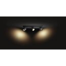 Philips LED Deckenstrahler Hue White Ambiance Schwarz 3 x 5,5W GU10 750lm 2200-6500K Dimmbar App Amazon Alexa mit Dimmschalter