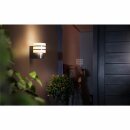 Philips LED Außenwandleuchte Hue Edelstahl IP44 9,5W E27 806lm warmweiß 2700K Dimmbar App Amazon Alexa & Google