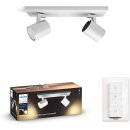 Philips LED Strahler Hue White Ambiance Runner Weiß 2 x 5W GU10 700lm 2200-6500K Dimmbar App Amazon Alexa mit Dimmschalter