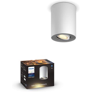 Philips LED Aufbauleuchte Hue White Ambiance Pillar Weiß 5W GU10 350lm 2200-6500K Dimmbar App Amazon Alexa & Google
