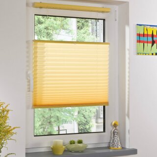Liedeco Klemmfix Plissee, für Fenster, 100 cm x 130 cm, citrus = gelb PX001
