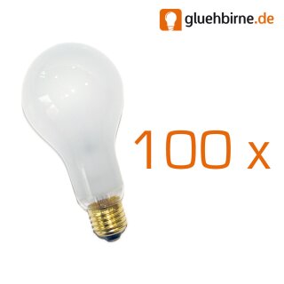 100 x Glühbirne 200W E27 MATT Glühlampe 200 Watt Glühbirnen Glühlampen stoßfest