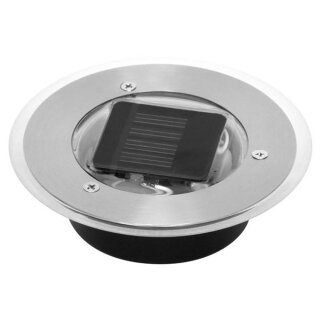 Ranex LED Solar Bodenleuchte Einbauleuchte Outdoor mit Leuchtrand rund Ø13cm Dämmerungsschalter
