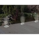 Ranex LED Solar Bodenleuchte Einbauleuchte Outdoor mit Leuchtrand rund Ø13cm Dämmerungsschalter