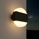 LED Außenwandleuchte Anthrazit Up/Down rund Ø17cm IP54 10,5W 640lm warmweiß 3000K