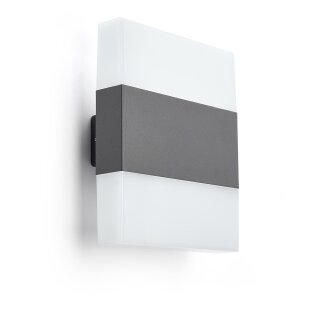 LED Außenwandleuchte Anthrazit Up/Down eckig IP54 10,5W 640lm warmweiß 3000K
