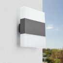 LED Außenwandleuchte Anthrazit Up/Down eckig IP54 10,5W 640lm warmweiß 3000K