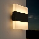 LED Außenwandleuchte Anthrazit Up/Down eckig IP54 10,5W 640lm warmweiß 3000K