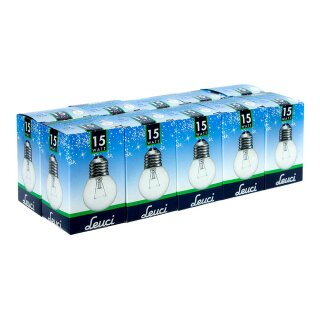 10 x Leuci Glühbirne Tropfen 15W E27 klar Glühlampe 15 Watt Glühbirnen Kugeln warm dimmbar