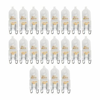 20 x Osram Halogen Stiftsockellampe 40W G9 MATT 230V für Backofen FS1 66740 Halopin Oven warm dimmbar