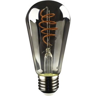 LED Spiral Filament Leuchtmittel ST64 Edison 5W = 16W E27 Rauchglas 150lm extra warmweiß 1800K