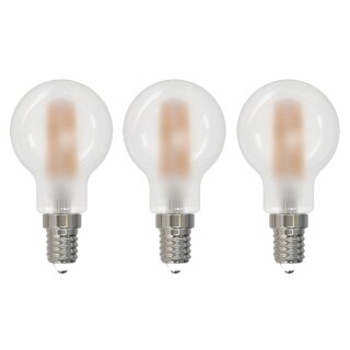 3 x LED Filament Leuchtmittel Tropfen 4,8W = 40W E14 matt 470lm warmweiß 2700K Ra>90