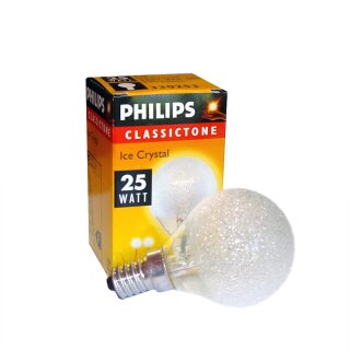 Philips Glühbirne Tropfen 25W E14 Eiskristall natur Glühlampe 25 Watt Glühbirnen Glühlampen