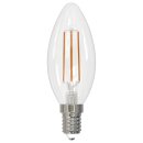 3 x LED Filament Leuchtmittel Kerzen 4,5W = 40W E14 klar 470lm warmweiß 2700K Ra>90