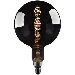 LED Spiral Filament Mega Globe G200 6,5W = 16W E27 Rauchglas 150lm extra warmweiß 1800K