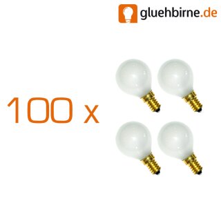 100 x Glühbirne Tropfen 7W E14 MATT Glühlampe 7 Watt Glühbirnen Glühlampen