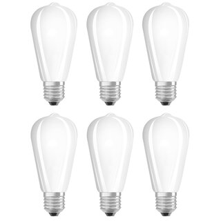6 x Osram LED Filament Leuchtmittel ST64 Edison 4,5W = 40W E27 matt 470lm warmweiß 2700K