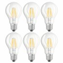 6 x Osram LED Filament Leuchtmittel Birnenform 6W = 60W...