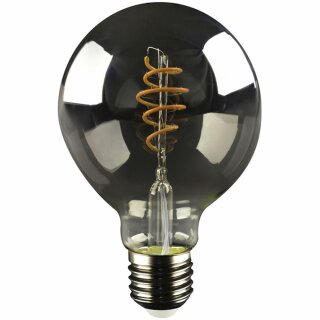 LED Spiral Filament Leuchtmittel G95 Globe 5W = 16W E27 Rauchglas 150lm extra warmweiß 1800K