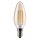 LED Filament Leuchtmittel Kerze 2,2W = 16W E14 Gold gelüstert 150lm extra warmweiß 2000K Ra>90