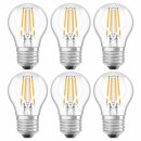 6 x Osram LED Filament Leuchtmittel Tropfen 5W = 40W E27 470lm neutralweiß 4000K DIMMBAR