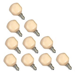 10 x Dura Tropfen Glühbirne 15W E14 Terracotta Cappuccino Glühlampe Glühbirnen 15 Watt Softone Flame