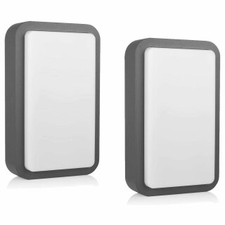 2 x Smartwares LED Außenleuchte Hausnummernleuchte Grau IP44 7W 630lm Neutralweiß 4000K