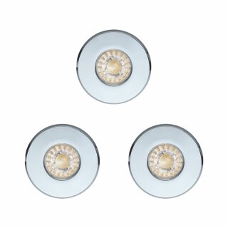 3 x Eglo LED Einbaustrahler Badleuchte Igoa Set Chrom IP44 3 x 3,3W GU10 720lm Warmweiß 3000K 38°