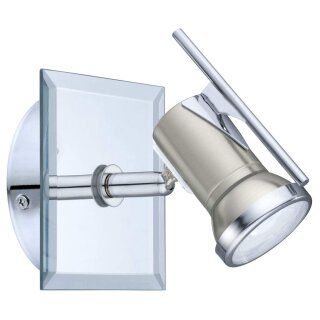 Eglo LED Strahler Badlampe Tamara 1 Nickel matt/Chrom IP44 3,3W GU10 240lm warmweiß 3000K schwenkbar