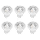 6 x LED Leuchtmittel Reflektor MR11 2,5W = 22W GU4 180lm warmweiß 2700K DIMMBAR