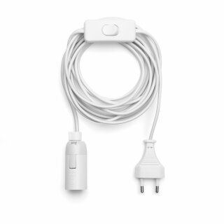 Lampenfassung max. 40W E14 Weiß 3,5m Kabel mit Stecker & Schalter