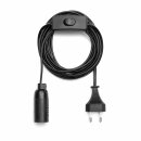 Lampenfassung max. 40W E14 Schwarz 3,5m Kabel mit Stecker & Schalter