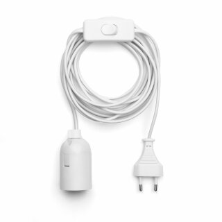 Lampenfassung max. 60W E27 Weiß 3,5m Kabel mit Stecker & Schalter