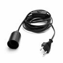 Lampenfassung max. 60W E27 Schwarz 3,5m Kabel mit Stecker...