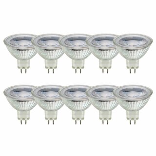10 x LED Leuchtmittel MR16 Glas Reflektor 3W = 25W GU5,3 250lm warmweiß 2700K 38°