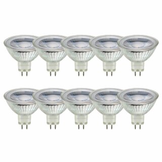 10 x LED Leuchtmittel MR16 Glas Reflektor 3W = 25W GU5,3 250lm warmweiß 2700K 38°