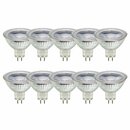 10 x LED Leuchtmittel MR16 Glas Reflektor 3W = 25W GU5,3 250lm warmweiß 2700K 38°