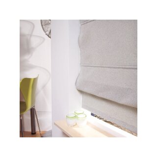 Schöner Wohnen 8201 Raffrollo Cordoba 60cm x 190cm Faltrollo Jalousie ecru und beige gewebt PX001
