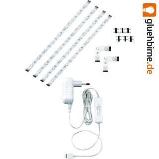 LED Strip Paul Neuhaus 4 x 30cm kaltweiß 6000K Komplettset