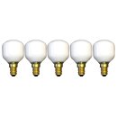 5 x Dura Tropfen Glühbirne 60W E14 opal weiß...