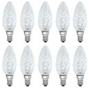 10 x Glühbirne Kerze gedreht 15W E14 KLAR Glühbirnen Glühlampen Glühlampe 15 Watt